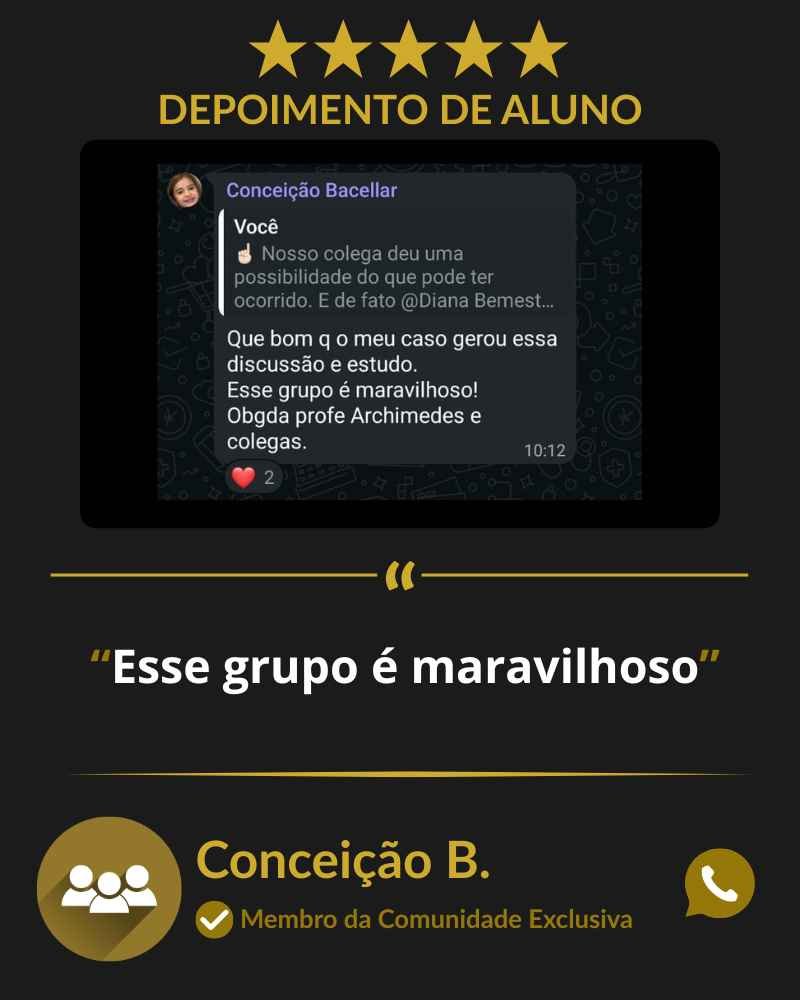 Depoimento de aluno da Comunidade Exclusiva do e-book Protocolos de Ouro da Acupuntura Chinesa.