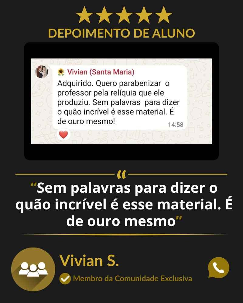 Depoimento de aluno da Comunidade Exclusiva do e-book Protocolos de Ouro da Acupuntura Chinesa.