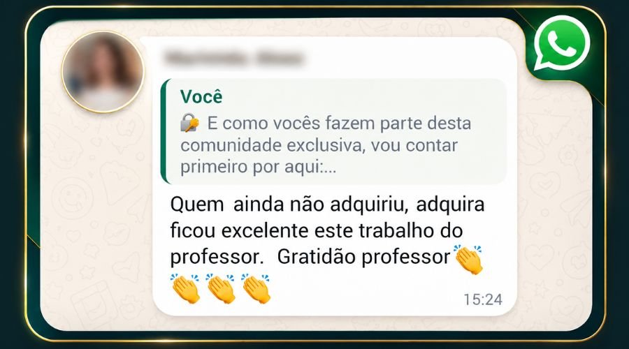 Depoimento de aluna recomendando o Protocolos de Ouro da Acupuntura Chinesa e destacando a excelência do material.